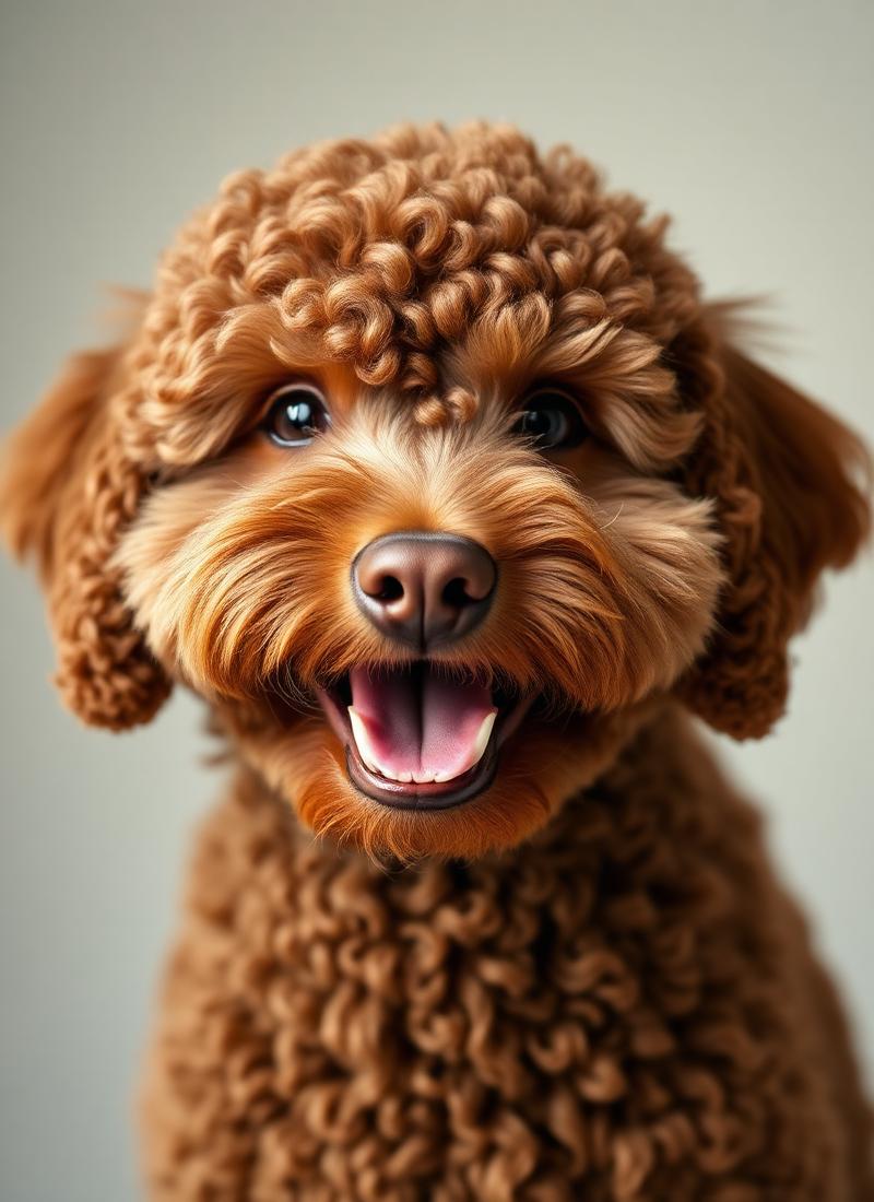 Brown poodle portrait